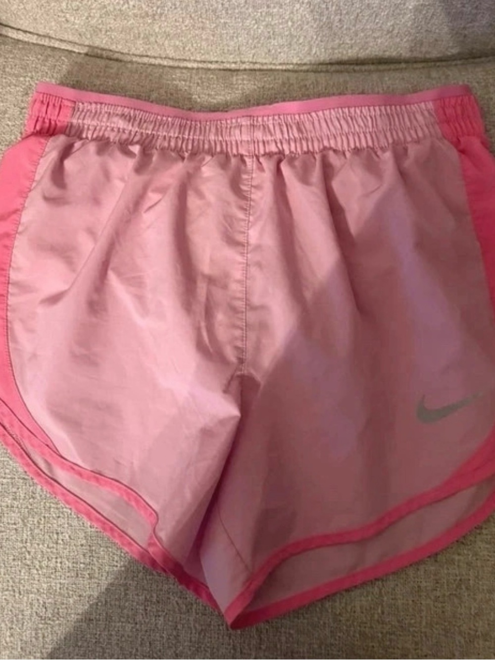 Nike Women’s Pink Athletic Running Shorts with Contrast Trim